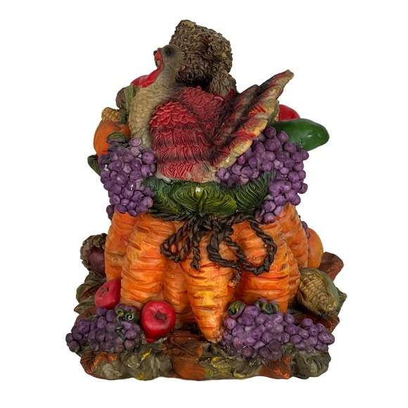 Thanksgiving Fall Decor Figurine Harvest Turkey Bear Resin Table Top Centerpiece - Picture 4 of 7